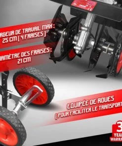 ELEM GARDEN TECHNIC Microbineuse Thermique 51.7CC 25cm - 4 Fraises -Promos Motobineuse et accessoire Boutique 12046684 3