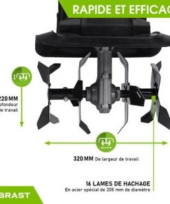 Motobineuse électrique 1050W - 16 Lames - 32cm – 22cm Profondeur De Travail - Accouplement Anti-blocage - Interrupteur De Sécurité - BRAST Motobineuse électrique 1000W + -Promos Motobineuse et accessoire Boutique 18316301 3