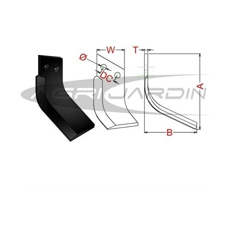 RIBAS COUTEAU DE FRAISE ROTAVATOR SOLO 565 Gauche 2 RIBAS COUTEAU DE FRAISE ROTAVATOR SOLO 565 Gauche – Image 2