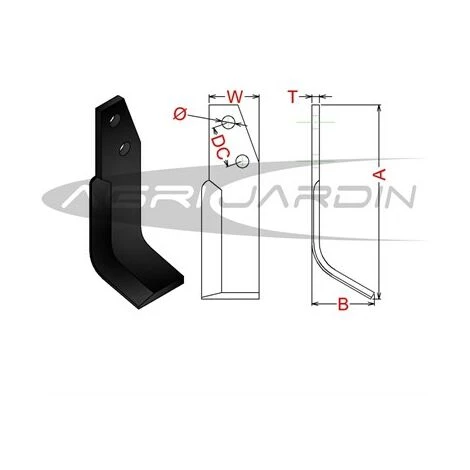 RIBAS COUTEAU DE FRAISE POUR ROTAVATOR LANDER S-12 Gauche 2 RIBAS COUTEAU DE FRAISE POUR ROTAVATOR LANDER S-12 Gauche – Image 2