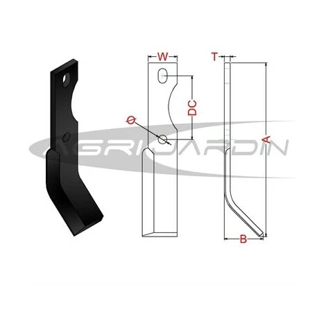 RIBAS COUTEAU DE FRAISE POUR ROTAVATOR FORIGO Gauche 2 RIBAS COUTEAU DE FRAISE POUR ROTAVATOR FORIGO Gauche – Image 2