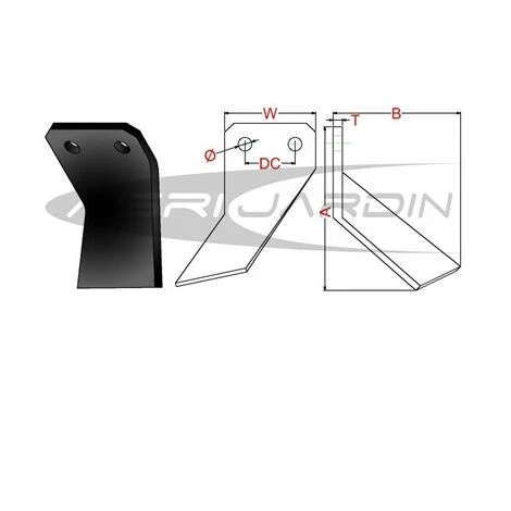 RIBAS COUTEAU DE FRAISE POUR ROTAVATOR FORIGO Gauche 2 RIBAS COUTEAU DE FRAISE POUR ROTAVATOR FORIGO Gauche – Image 2