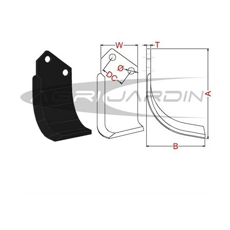 RIBAS COUTEAU DE FRAISE POUR ROTAVATOR MASCHIO Gauche 2 RIBAS COUTEAU DE FRAISE POUR ROTAVATOR MASCHIO Gauche – Image 2