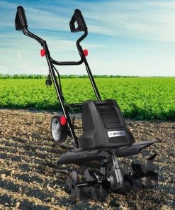 Motobineuse électrique 1500W - 24 Lames/6 Fraises - 45cm - 400 Trs/min - Roues De Transport Rabattables -accouplement Anti-blocage - Interrupteur De Sécurité - BRAST