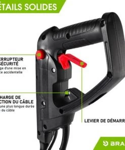 Motobineuse électrique 1500W - 24 Lames/6 Fraises - 45cm - 400 Trs/min - Roues De Transport Rabattables -accouplement Anti-blocage - Interrupteur De Sécurité - BRAST -Promos Motobineuse et accessoire Boutique 25063288 4
