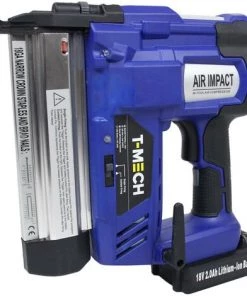 TMECH T-Mech Agrafeuse-Cloueuse Electrique Sans-Fil Avec Batterie Supplémentaire - Bleu -Promos Motobineuse et accessoire Boutique 26231272 3
