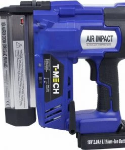 TMECH T-Mech Agrafeuse-Cloueuse Electrique Sans-Fil Avec Batterie Supplémentaire - Bleu -Promos Motobineuse et accessoire Boutique 26231272 4