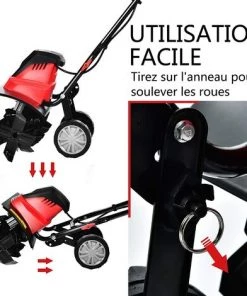 COSTWAY Motobineuse Électrique 1500W Profondeur De Travail 22CM Largeur De 43CM Avec Poignée Pliable Et Roues Réglables 6 Lames Pour Jardinage Et Désherbage -Promos Motobineuse et accessoire Boutique 28158997 5