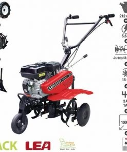 Motobineuse Thermique 212cc 5,6cv Accessoires Roues Pneus Charrue 2 Vitesses AV 1 AR Travail 88cm LEA LE42212-80W21