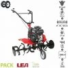 Motobineuse Thermique Puissante 5,6cv 212cc Roues Agraires 2 Vitesses AV 1 AR Travail 105cm LEA LE4212-105DW - Rouge