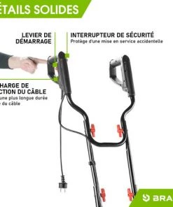 Motobineuse électrique 1200W - 24 Lames/6 Fraises - 40cm – 22cm Profondeur De Travail - Accouplement Anti-blocage - Interrupteur De Sécurité - BRAST -Promos Motobineuse et accessoire Boutique 54234373 4