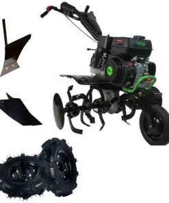 Promos Motobineuse et accessoire Boutique 8 Motobineuse Thermique 4 Temps Professionnelle 208cc 7cv 90cm + Kit Agricole + Charrue Latérale - Kapotha 7CV