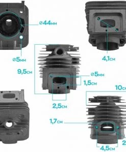 Boudech Unité Thermique Pour Moteur 52cc - Cylindre + Piston De Remplacement Compatibles Pour Moteurs 2 Temps 52cc -Promos Motobineuse et accessoire Boutique 63727836 3