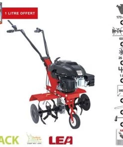 Pack Huile + Motobeche Thermique 5,5 Cv 6 Fraises Travail 60cm LEA LE41175-60W